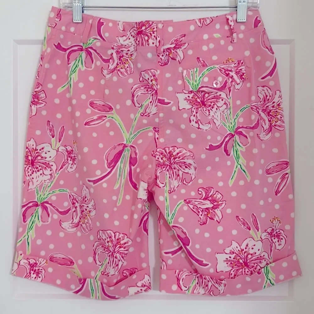 Lilly Pulitzer VINTAGE White Label Bermuda Shorts. Pink Stargazer Lilly NWT